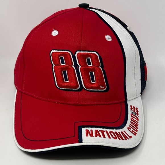 Dale Earnhardt Jr NASCAR Hat Baseball Cap National Guard Motorsports 6 Panel Red - Picture 1 of 9
